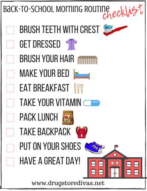 Back To School Morning Routine Plus A Free Printable Drugstore Divas