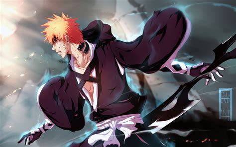 Download Wallpaper 3840x2400 Bleach Kurosaki Ichigo Anime Art Ultra