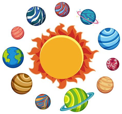 Set Of Planets And Sun 591228 Vector Art At Vecteezy