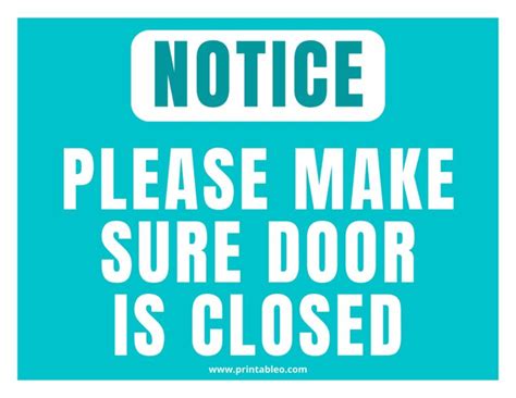 50 Printable Please Close Door Sign Printableocom