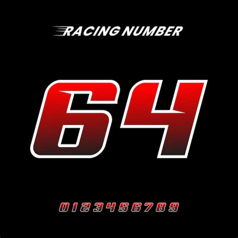 Premium Vector Racing Number 64 Design Vector Template