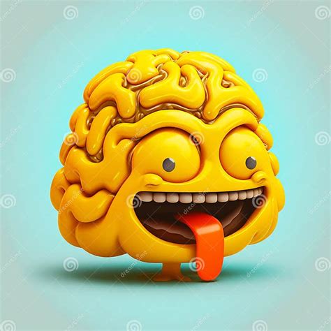 Happy Brain Emoji Ai Generated Stock Illustration Illustration Of