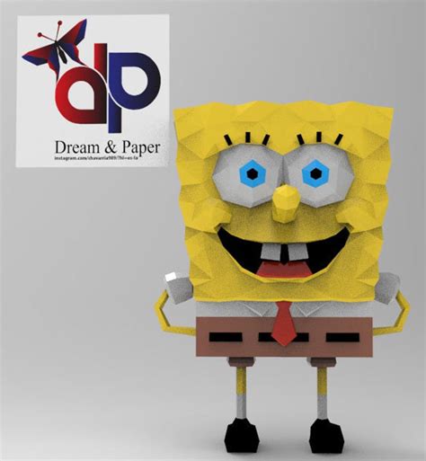 Bob Esponja Papercraft Pdf Template Diy 3d Model Fanart Etsy Denmark