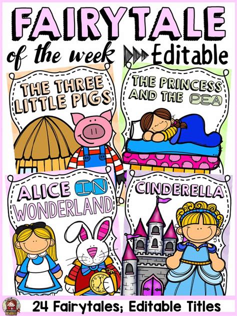 FAIRYTALE CLASS DECOR FAIRYTALE OF THE WEEK POSTERS EDITABLE