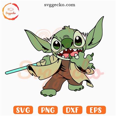 Baby Yoda Stitch Svg Star Wars Disney Svg Stitch Grogu Svg Png