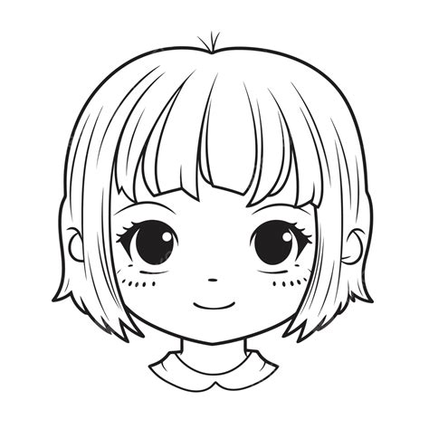 Picture Of The Anime Girl Face Coloring Page Outline Sketch Drawing