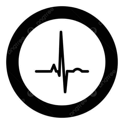 Isolated Vector Illustration Of Black Ekg Icon Encircled With Heart