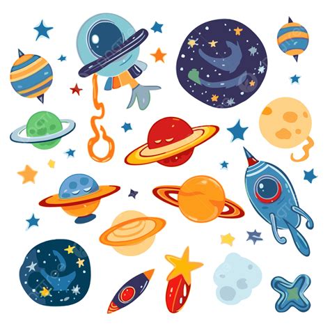 Ruang Clipart Vintage Wallpaper Clip Art Dan Clipart Vektor Set Planet