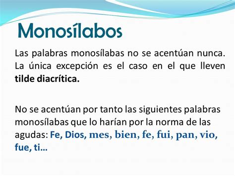 50 ejemplos de palabras monosílabas y definición Yavendrás