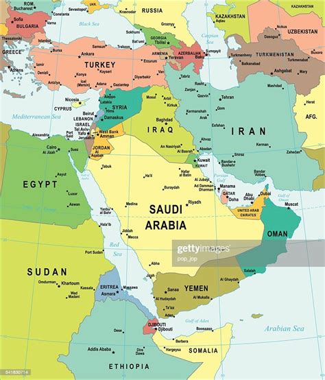 Political Map Of Middle East