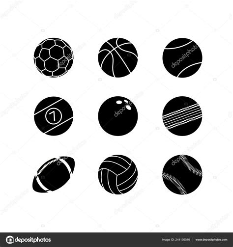 Icon Set Of Sports Ball Stock Vector Image By ©sabelskaya 244195010