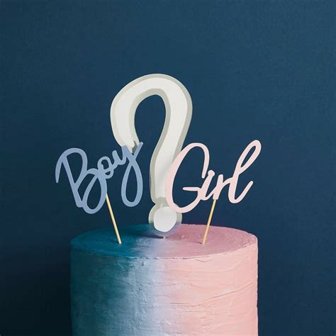 Gender Reveal Cake Topper Setgender Reveal Party Gender Etsy Gender Reveal Cake Topper