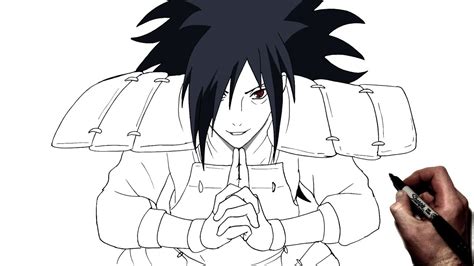 How To Draw Uchiha Madara Step By Step Naruto Youtube