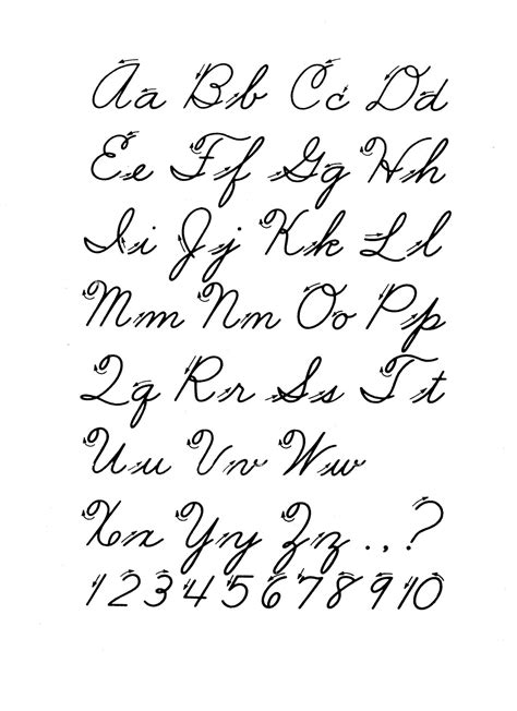 Alphabet Printable Cursive Writing Practice Sheets