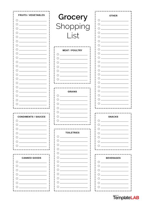 24 Printable Grocery List Templates Shopping Lists