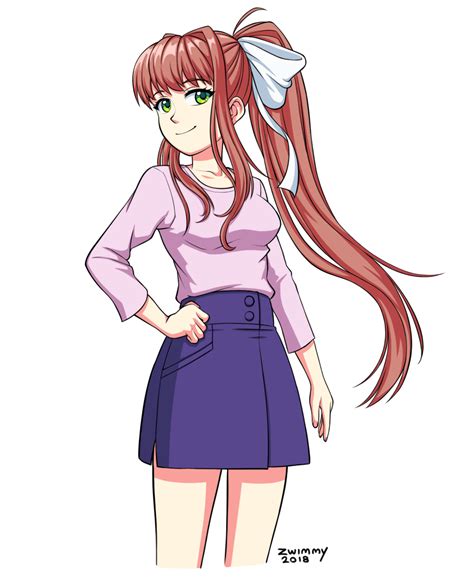 Casual Monika By Zwimmy On Newgrounds