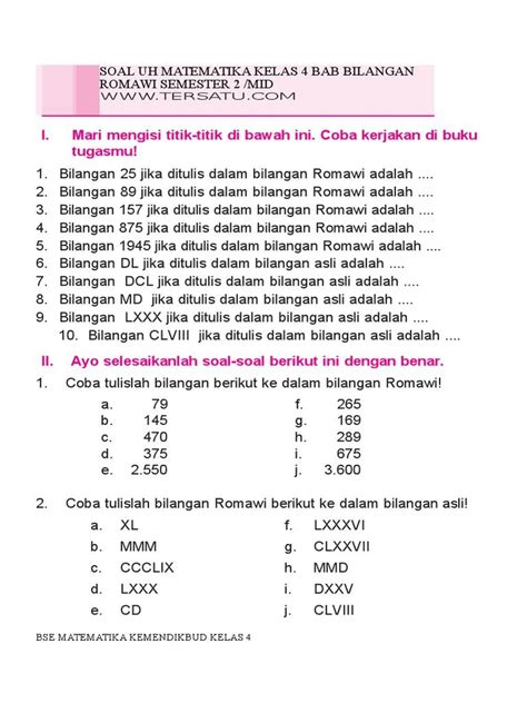 Soal Ulangan Harian Matematika Kelas Semester Bangun Datar Word