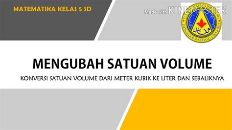 Satuan Volume Kelas Sd Youtube