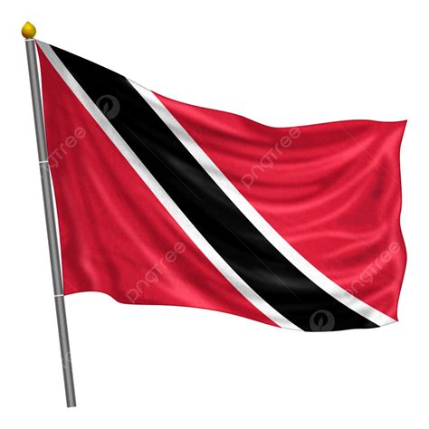 Trinidad And Tobago Flag Fluttering With Cloth Texture Trinidad And