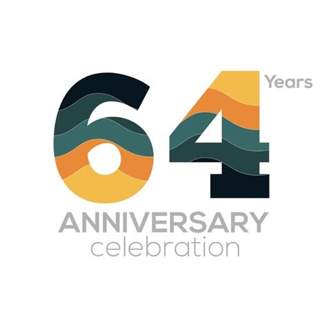 Premium Vector 64th Anniversary Logo Design Number 64 Icon Vector