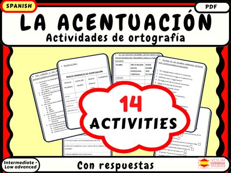 Spanish Written Accent Worksheets No Prep Spelling Practice Teaching