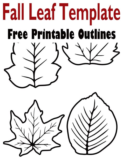 8 Fall Leaf Template Printable Outlines Different Sizes Free A