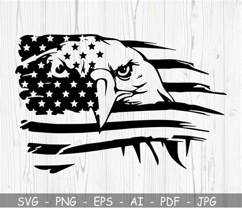 Eagle With American Flag Svg American Flag Svg Eagle Svg Etsy