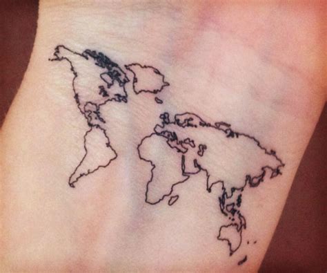 World Map Tattoo Wrist