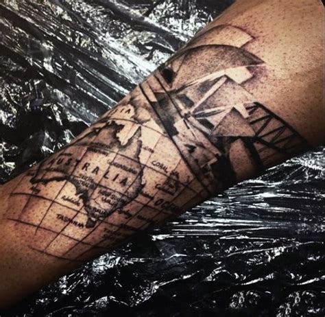 50 World Map Tattoo Designs For Men Adventure The Globe