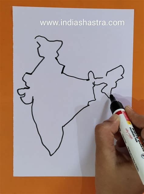 Learn How To Draw Map Of India In Few Seconds India Map Drawing For