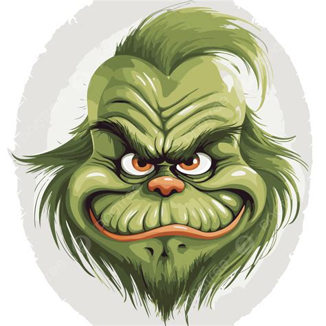 The Grinch Face Vector Sticker Clipart Green Grinch Face Cartoon With