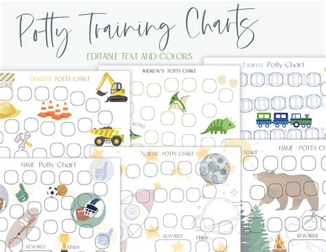 Potty Training Chart Boy Potty Chart Printable Potty Chart Toddler