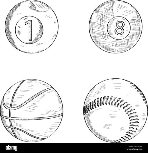 Set Of Sport Balls Stock Vector Image And Art Alamy