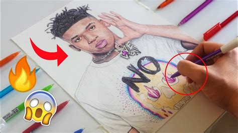 Drawing Nle Choppa With Ballpoint Pens Youtube