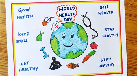 World Health Day Drawing Easy Step World Health Day Poster For