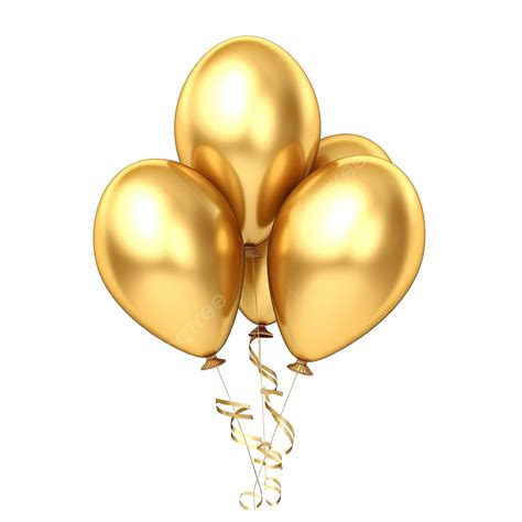 3d Gold Balloons Illustration Balloon Gold Celebration PNG