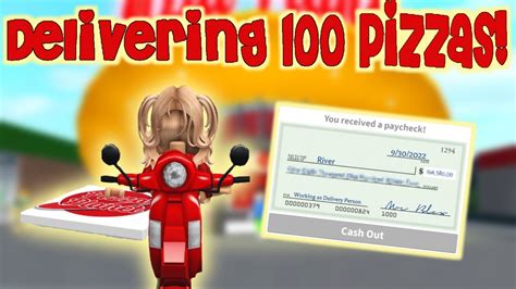 Delivering 100 Pizzas Bloxburg Pizza Delivery Job Riivv3r Youtube