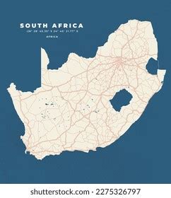 South Africa Map Vector Illustration Poster Stock Vector Royalty Free