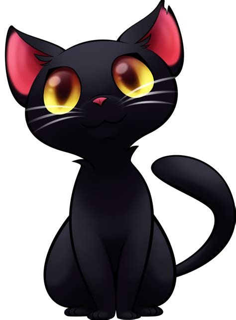 Black Cat Kitten Cartoon Clip Art Black Cat Png Hd Png Download 739