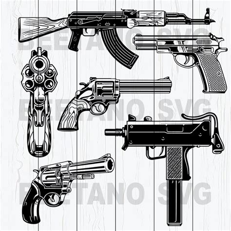 Guns Svg Bundle Gun Svg Gun Bundle Guns Clipart Guns Cutting Files