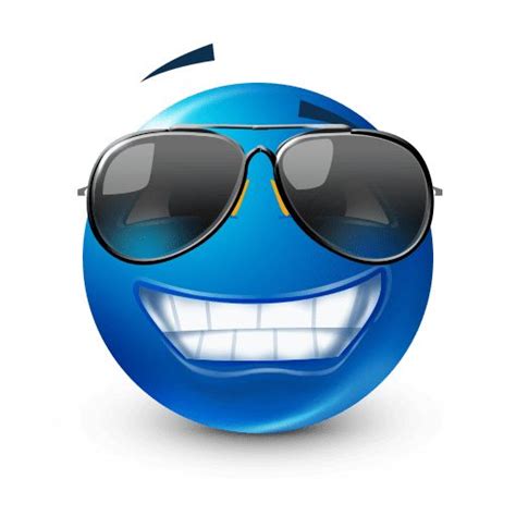 Blue Emoji Emojis Face Sunglasses Wide Smiling Mouth Coolness Oh You Re