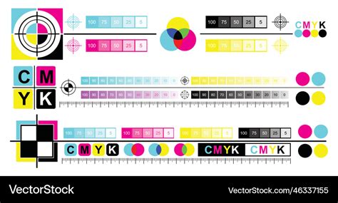 Rgb And Cmyk Mixing Diagram Colored Royalty Free Vector