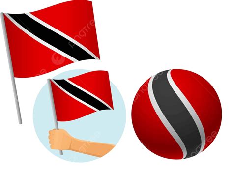 Trinidad And Tobago Flag Icon Set Vector Trinidad Flag Vector Vector