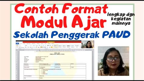 Contoh Modul Ajar Paud Sekolah Penggerak Pembelajaran Berbasis