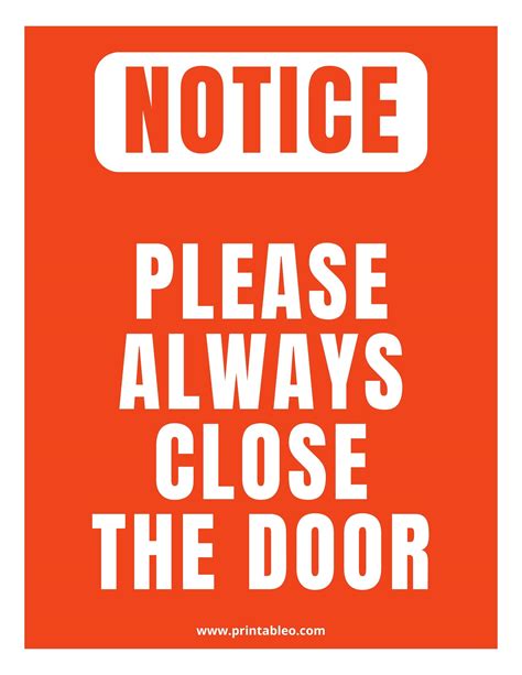 50 Printable Please Close Door Sign Printableocom