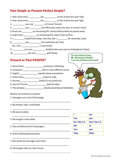 Ludo Passive Voice Present Simple Past Simple Worksheet Free The Best