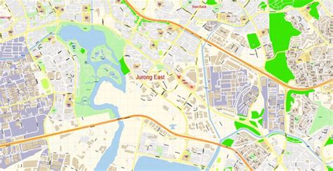 Jurong East District Singapore Pdf Map Vector Exact City Plan High