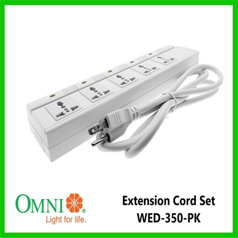 Omni Extension Cord Set W Individual Switches 5 Gang Wed 350 Pk