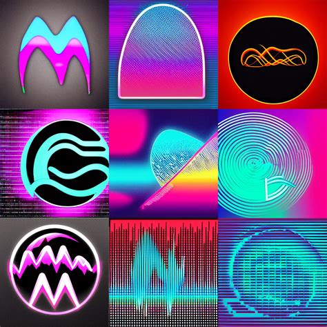 Audio Waveform Synthwave Rounded Svg Logo Stable Diffusion Openart