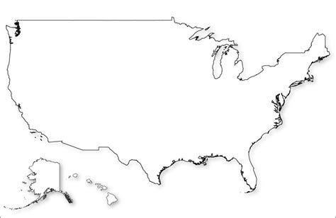 Printable Map Of United States Of America Outline Blank